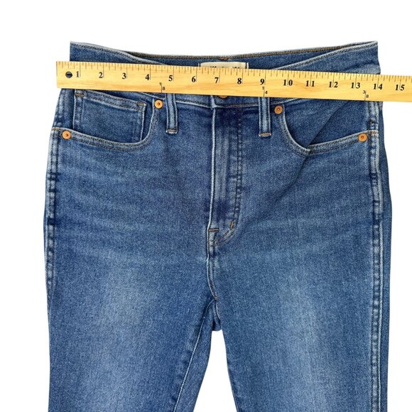 Madewell Jeans Womens 27 Blue 10" High Rise Skinny Zip Fly Custom Flare Hem - Picture 9 of 12